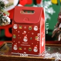Weihnachtsgeschenk Papierschachtel mit Griff, rote Schneemann Schneeflocke Plätzchen Box. - Schneemann*10*10*6cm