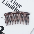 Classic leopard pattern 15-tooth hair comb clip with dark brown tortoiseshell texture - 15 Teeth Thick Round Head / White Leopard Print