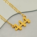 Stainless steel O-chain necklace featuring golden number 444 pendant for men and women - 444 (Pendant Only)