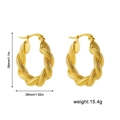 Goldene hohle gedrehte Creolen mit detaillierten Abmessungen von 28 mm mal 26 mm - 22587-1 Gedrehte Seilstruktur