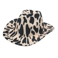 Western cowboy hat featuring a classic cow print pattern and turned-up brim design - M (56-58cm) / Cow Print (As Pictured)