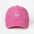 Rosa verwaschene Baumwoll-Baseballkappe mit vintage COOL Pops CLUB Logo-Aufdruck - Einheitsgröße / Rosenrot