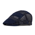 Berretto piatto blu scuro in rete con ricamo CAR e fibbia in metallo regolabile - Blu navy