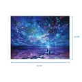 Framed 5D DIY diamond painting kit featuring a romantic starry night and couple silhouette - FGK-04 (Galaxy Lovers) / 30x40cm (With Frame)
