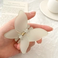 Transparent matte butterfly hair claw clip with crystal texture and durable metal spring - Green Butterfly Claw Clip / Green