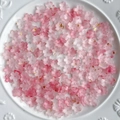 Translucent pink resin cherry blossom beads with gold foil for DIY jewelry making - Red Gradient