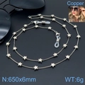 Cadena de gafas de cobre plateado con colgante de estrella y bucles de silicona - Color Acero (KSC057-Z)