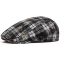Gorra plana vintage a cuadros negros y blancos en algodón lavado estilo retro - Ajustable (55-59cm) / Cuadros Negros