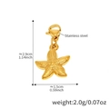 Pendentif étoile de mer dorée avec fermoir en acier inoxydable et dimensions - Pendentif étoile de mer dorée
