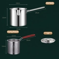 304 stainless steel mini deep fryer set with fine mesh strainer and lid 13cm - Fryer Pot + Basket + Lid