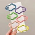 6-piece colorful wavy star hair clips set in matte candy colors for kids and women - Candy Matte Cloud - 6 Pcs