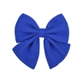 Sweet blue chiffon bow hair clip with textured fabric for women ponytail style - Blue (7)