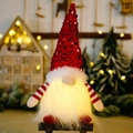 Gnomo natalizio luminoso con cappello di paillettes rosse e braccia a strisce decor - Gnomo Luminoso con Paillettes Rosse