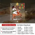 Cartoon snowman riding reindeer static Christmas window cling in various size options - Snowman Riding Reindeer / Small (30x35cm)