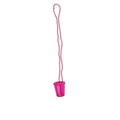 Detailed view of pink plastic shot glass necklace for bachelorette party accessories - Transparent Rose Red