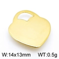 Polished gold heart charm pendant in 14x13mm size for DIY jewelry making accessories - Gold Polished Heart Style (KLJ4836-Z)