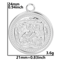 Ciondolo gufo a rilievo in argento con dimensioni 24x21mm e peso di 3,6g - Ciondolo Singolo Color Argento