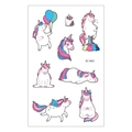 Waterproof unicorn temporary tattoo sheet EC-663 with rainbow and balloon patterns - EC-663 (Unicorn)