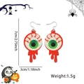 Spooky Halloween earrings featuring a bloody green eyeball with sparkling glitter finish - Bloody Eyeball