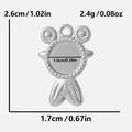 Detailed dimensions of crown fishtail pendant base with 10mm inner diameter tray - Goldfish Base (S2041) / Silver
