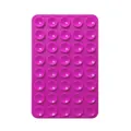 Purple silicone suction cup phone mount with 40-pad non-slip array for mobile cases - Double-Sided Style (80-Suction Cup) / Rose Red