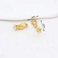 18K gold plated earring converter with zircon inlay and 22mm length measurements - Type 7 White Zirconia Triangle Clip 18K Gold