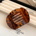 Pince à cheveux élégante en ambre écaille de tortue au design rétro minimaliste - 27# Pince à griffes-Écaille de tortue ambre vintage