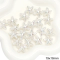 Seesternförmige schillernde ABS-Perlen 19x18mm für DIY-Schmuckherstellung und Basteln - Stil 91 Seestern 19x18mm Weiß 2 Stk./Packung