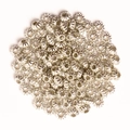 Silver metallic CCB flower spacer beads for DIY jewelry making and bracelet crafting - Silver