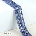 Strands of cylindrical blue spot jasper natural stone beads for DIY jewelry making - 2x4mm Spacer Beads (Approx. 150 Beads/Strand) / Sodalite
