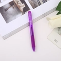 Retractable erasable purple gel pen with transparent barrel and rubber grip for students - Purple