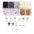 Kit de creación de joyas DIY con cuentas de arcilla, letras, estrellas y cordón elástico - Juego de Caja 4