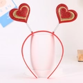 Red and gold sequin heart headband with spring accents for Valentine party - Style 1 Heart (Red with Yellow Glitter)