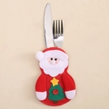 Christmas Santa Claus cutlery holder made of red felt for festive holiday table setting - Christmas Tree Santa