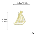 Golden sailboat embroidery patch 2.16x2.55 inches for DIY clothing decoration - GZ-2524