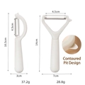 Minimalist white stainless steel peeler set with Y-shaped and vertical blades - Combo Set (Horizontal + Vertical) / White