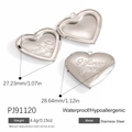 Pendente medaglione a cuore in acciaio inox argento con incisione I Love You e finitura lucida - PJ91120/Argento/I Love You/28mm