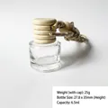 Flacon suspendu de 6,5 ml en verre pour voiture avec bouchon bois et cordon réglable - Style de cordon de soie dorée / 6.5ML