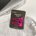 Pink candy-colored hair clips set with sparkling purple sequined flowers for girls - [14] Flower - Magenta