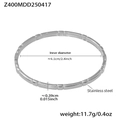 Bracciale rigido geometrico minimalista in acciaio inossidabile argento con design segmentato - Acciaio (Z400)