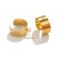 Golden stainless steel adjustable ring with 2.5mm hole for DIY jewelry making - Style D10 (Width 10mm/Hole 2.5mm) / Gold