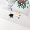 Star-shaped alloy charms in black drip oil and gold finish for DIY jewelry making - Pentagram