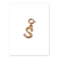 Vintage bamboo texture 18K gold plated letter S pendant with spring clasp for DIY jewelry - S