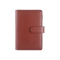 Reddish brown A5 macaron loose-leaf PU leather notebook cover with buckle closure - Brown (Cover Only)