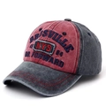 Berretto da baseball vintage lavato bordeaux e grigio scuro con ricamo 3D - Regolabile / Borgogna