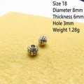 Detail of 8mm vintage silver spacer beads with dot relief for DIY jewelry making - 18#