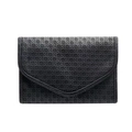Tragbares schwarzes Schmucketui in Weboptik mit elegantem Umschlagverschluss - PU-Leder / Groß / Schwarz