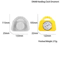Bird house clock resin mold with finished yellow handbag shaped table clock and dimensions - Handbag Shape Mold (D4648)