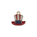 Independence Day Uncle Sam hat enamel pendant with red white stripes and blue stars - USA Flag Hat