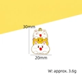 Three-stack cartoon cat enamel alloy pendant in white and yellow colors, 30mm height - Three Stacking Cats